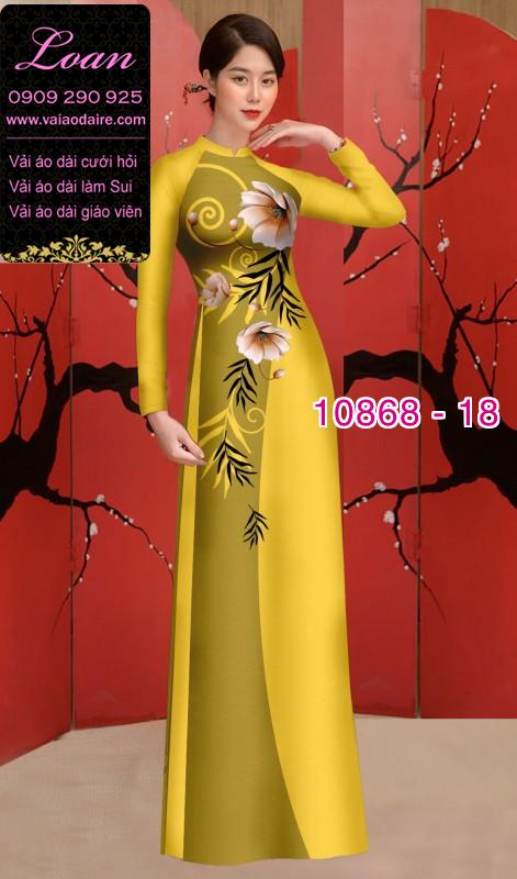 Vải áo dài hoa 3D