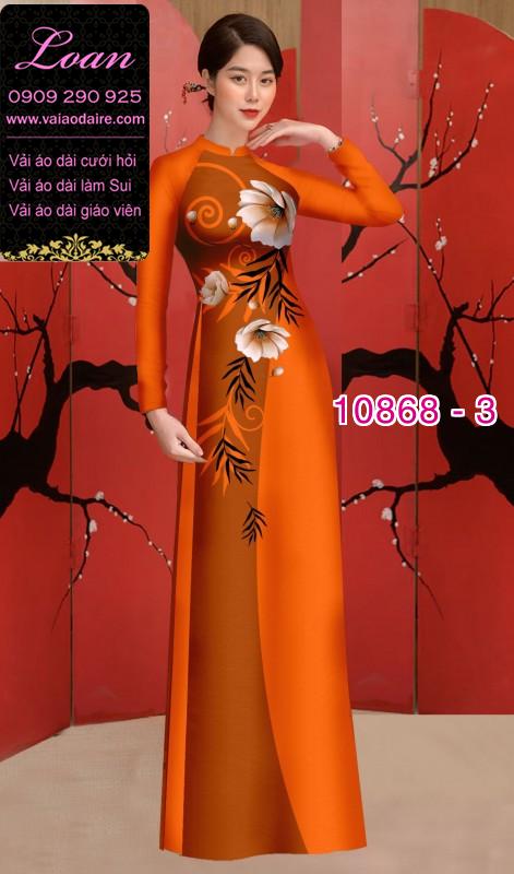 Vải áo dài hoa 3D