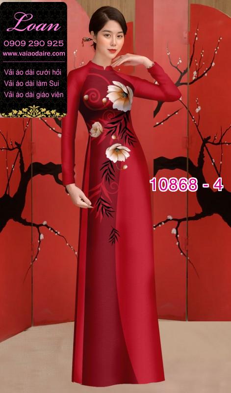 Vải áo dài hoa 3D