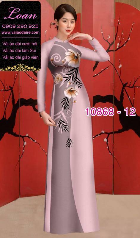 Vải áo dài hoa 3D