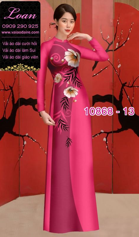 Vải áo dài hoa 3D