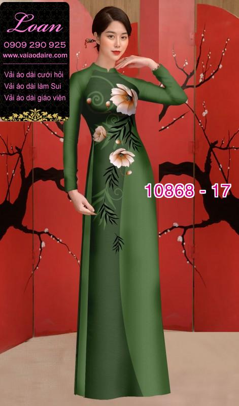 Vải áo dài hoa 3D