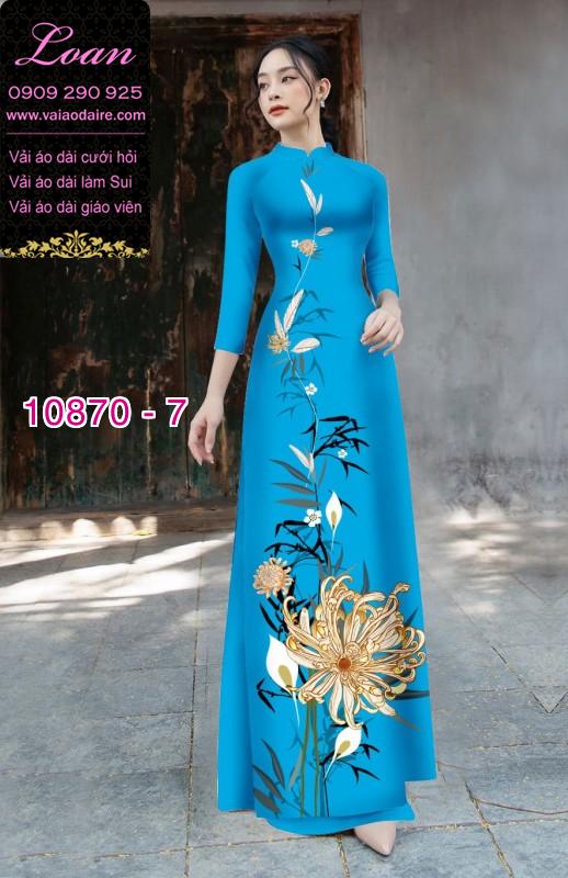 Vải áo dài hoa 3D