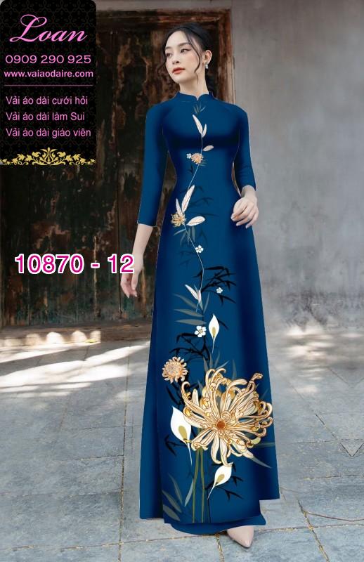 Vải áo dài hoa 3D
