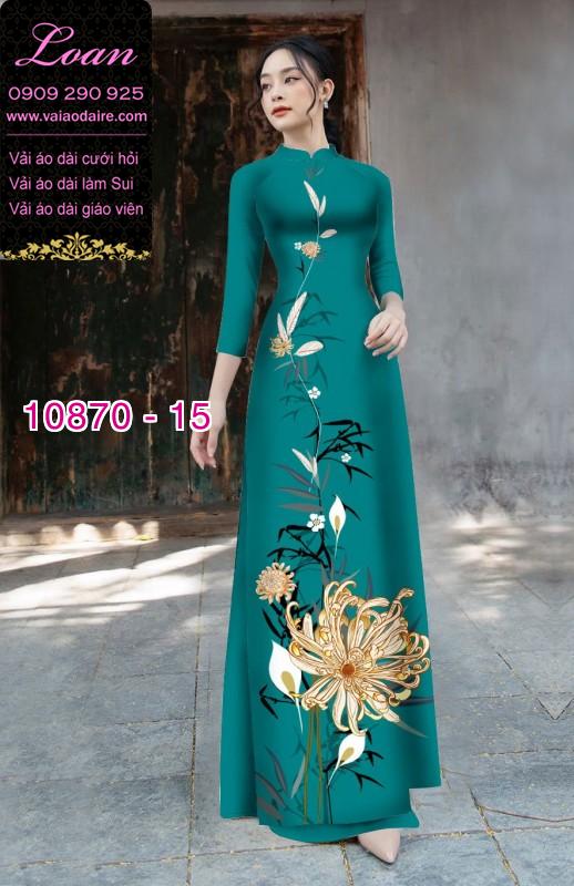 Vải áo dài hoa 3D