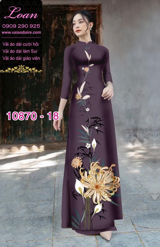 Vải áo dài hoa 3D