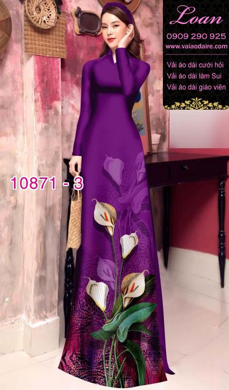 Vải áo dài hoa 3D