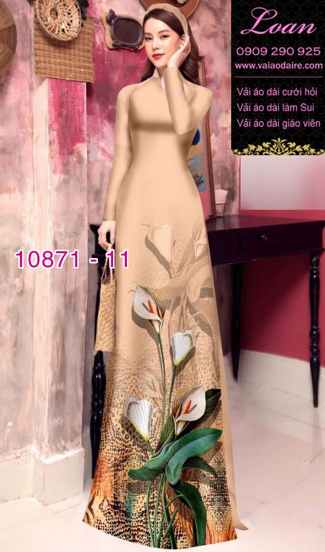 Vải áo dài hoa 3D