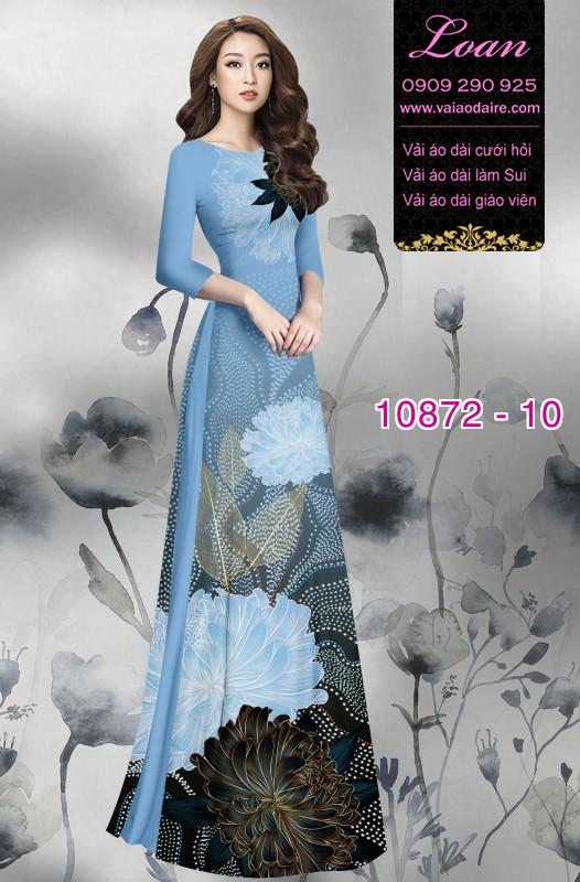 Vải áo dài hoa 3D
