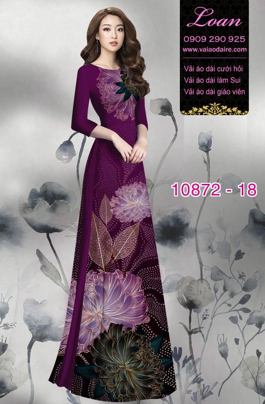 Vải áo dài hoa 3D