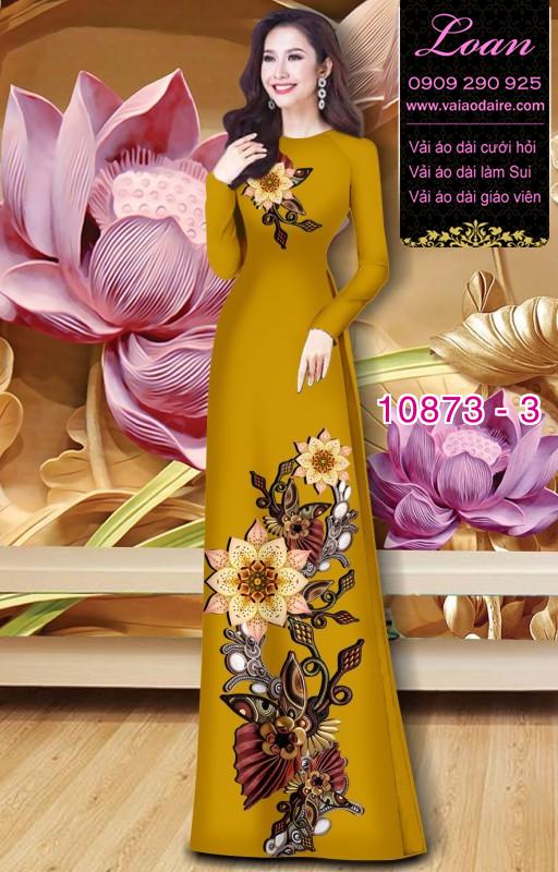 Vải áo dài hoa 3D