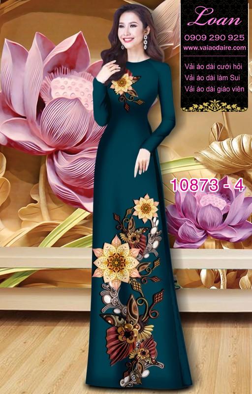 Vải áo dài hoa 3D