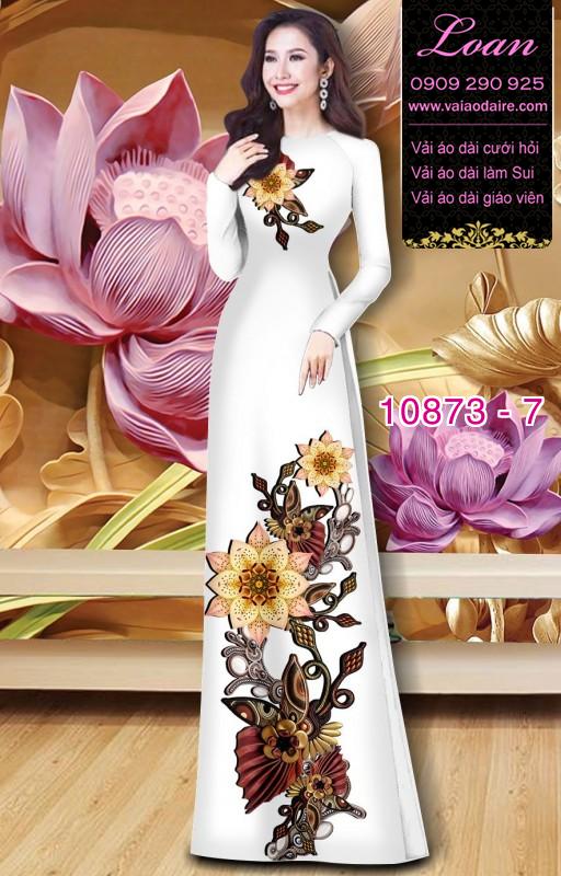 Vải áo dài hoa 3D