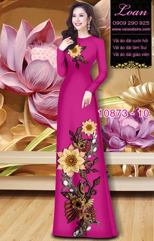 Vải áo dài hoa 3D