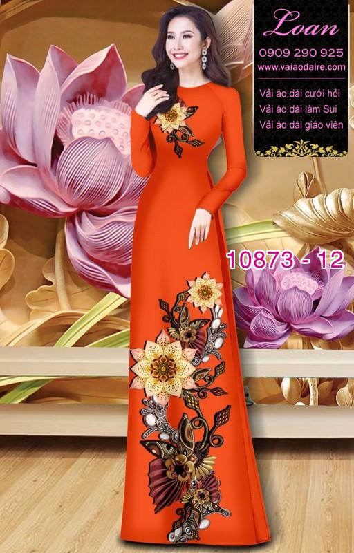 Vải áo dài hoa 3D