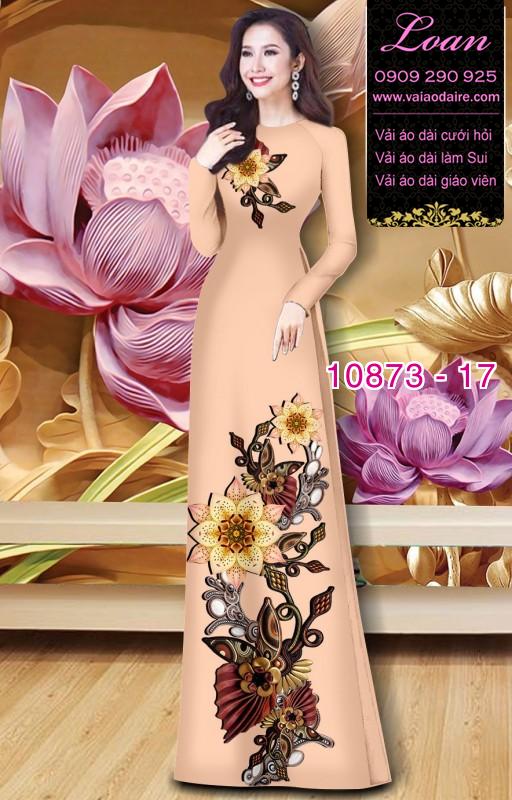 Vải áo dài hoa 3D