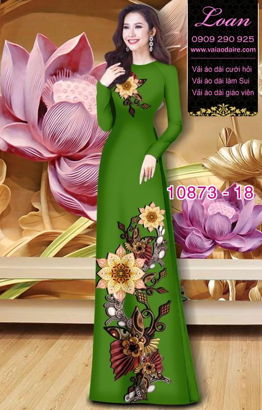 Vải áo dài hoa 3D