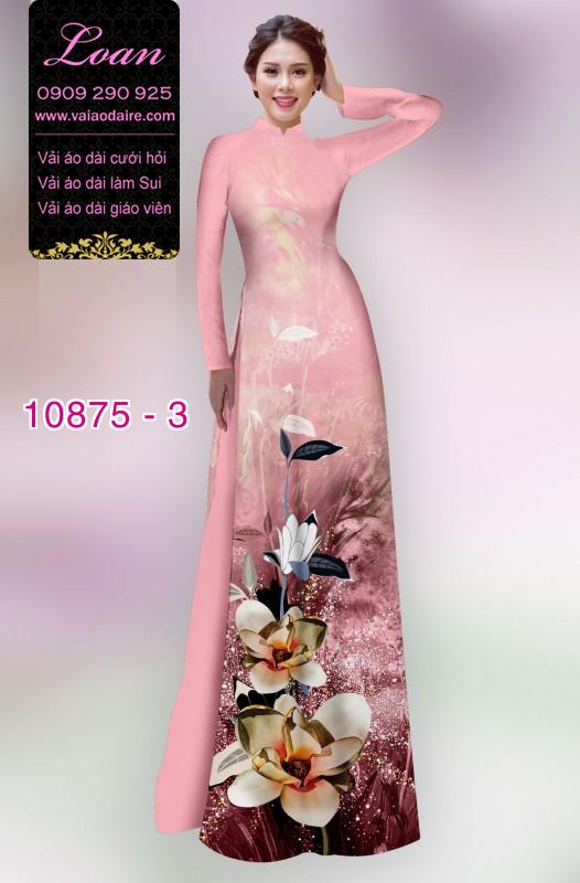 Vải áo dài hoa 3D