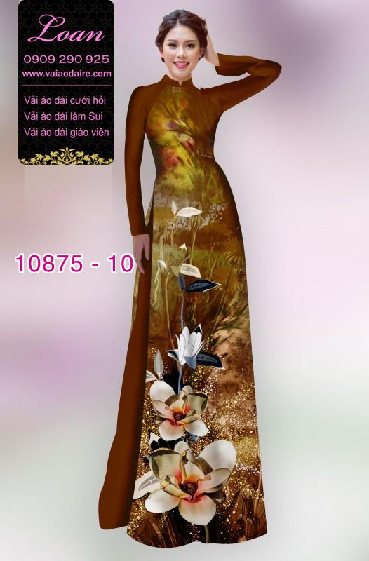 Vải áo dài hoa 3D