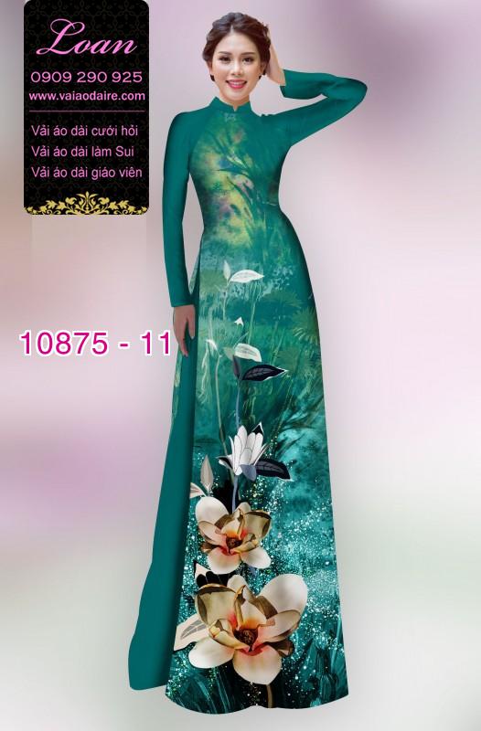 Vải áo dài hoa 3D