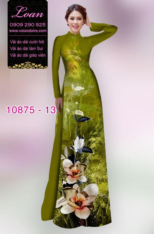 Vải áo dài hoa 3D
