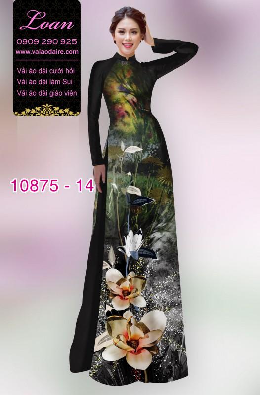 Vải áo dài hoa 3D