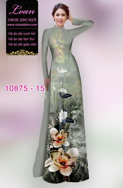 Vải áo dài hoa 3D