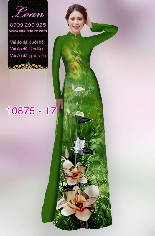 Vải áo dài hoa 3D