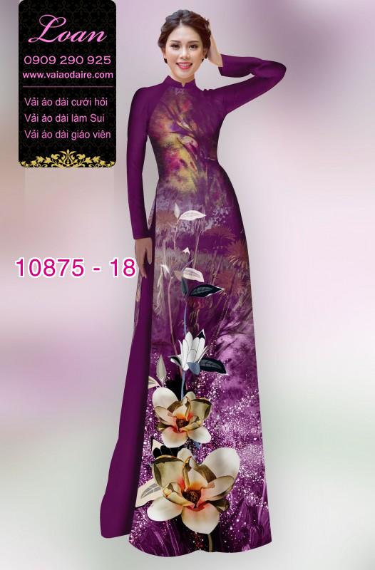 Vải áo dài hoa 3D