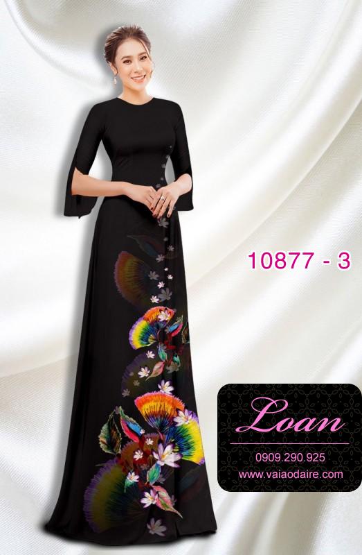 Vải áo dài hoa 3D