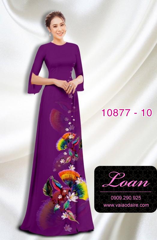 Vải áo dài hoa 3D