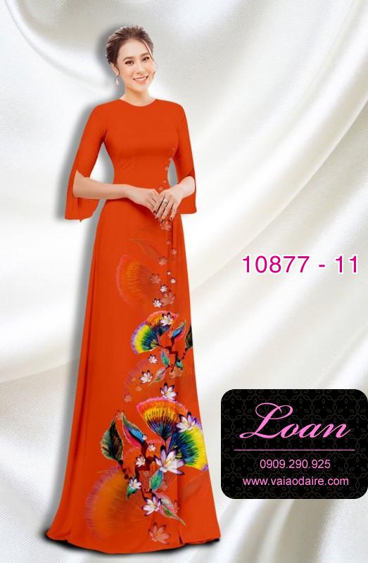 Vải áo dài hoa 3D