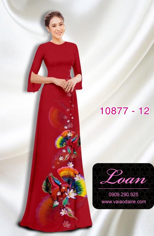 Vải áo dài hoa 3D