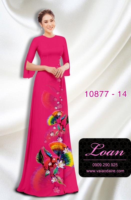 Vải áo dài hoa 3D