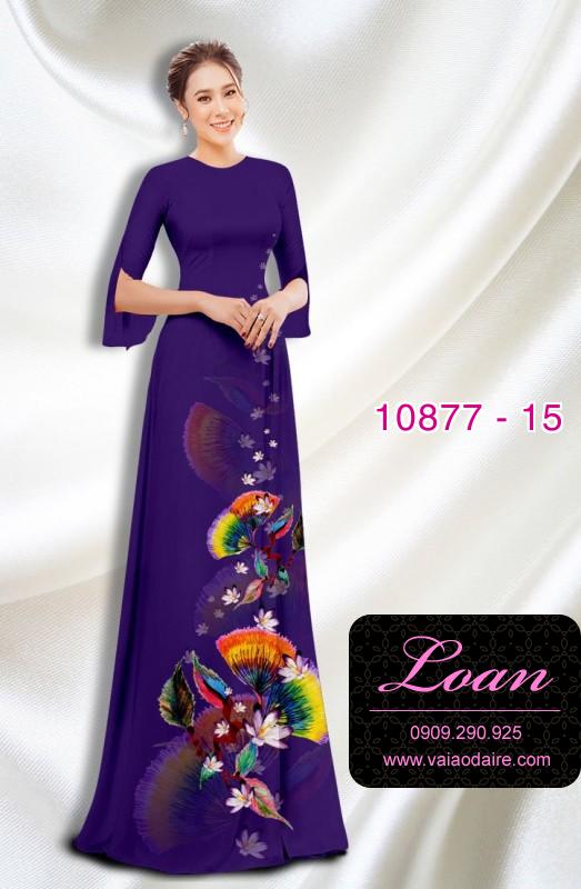 Vải áo dài hoa 3D