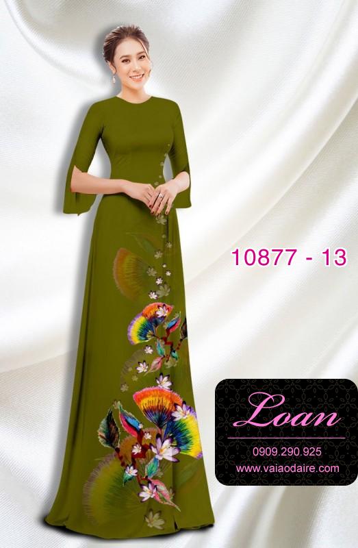 Vải áo dài hoa 3D