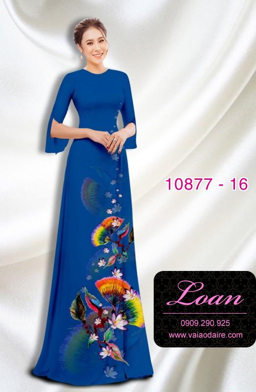 Vải áo dài hoa 3D