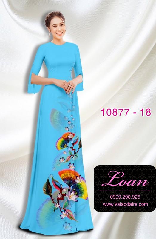 Vải áo dài hoa 3D