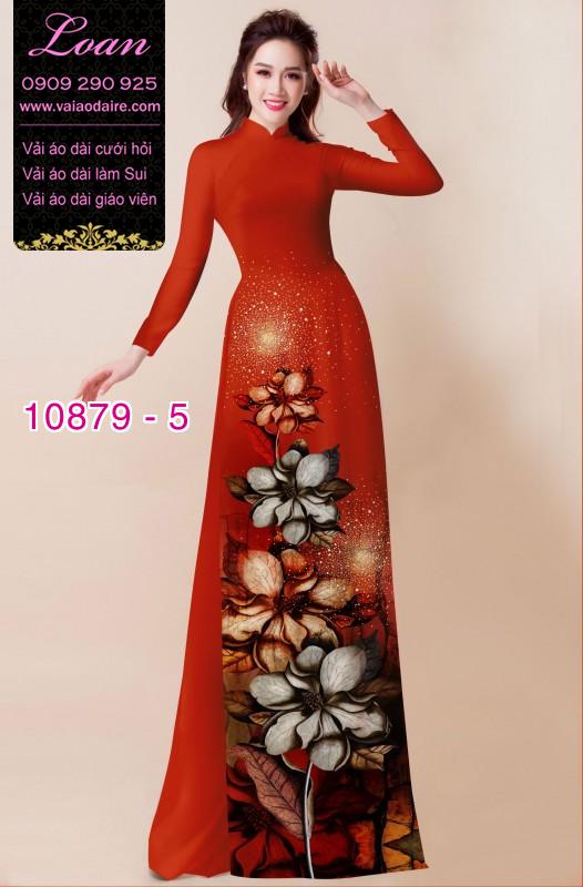 Vải áo dài hoa 3D