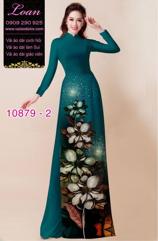 Vải áo dài hoa 3D