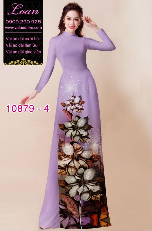 Vải áo dài hoa 3D
