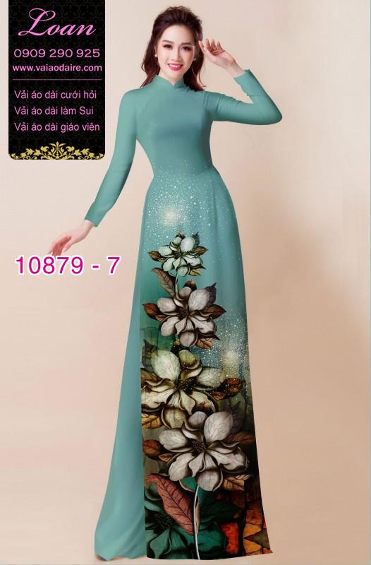 Vải áo dài hoa 3D