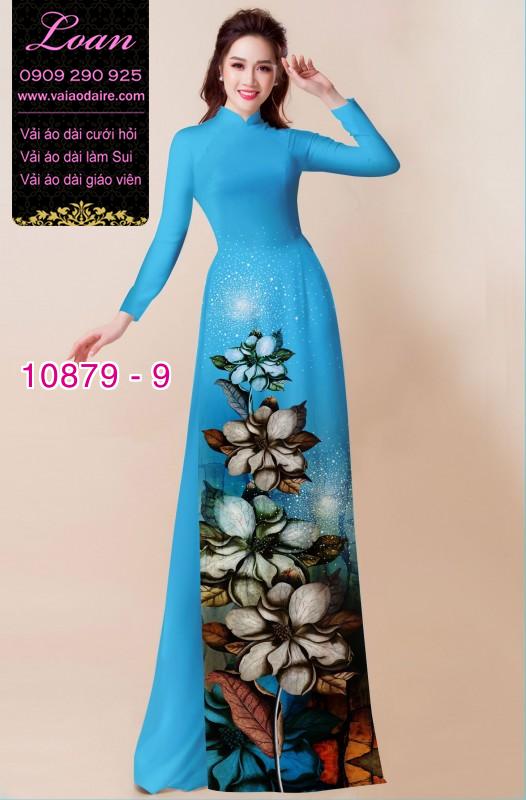 Vải áo dài hoa 3D