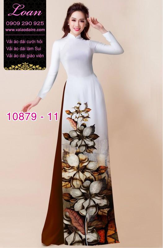 Vải áo dài hoa 3D