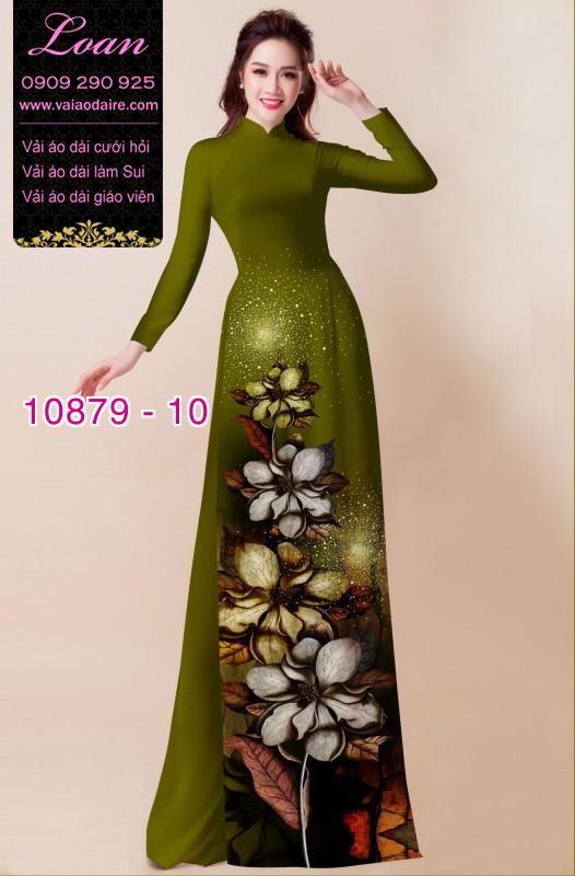 Vải áo dài hoa 3D