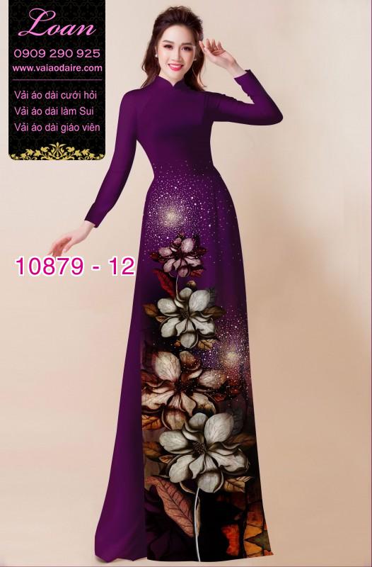 Vải áo dài hoa 3D