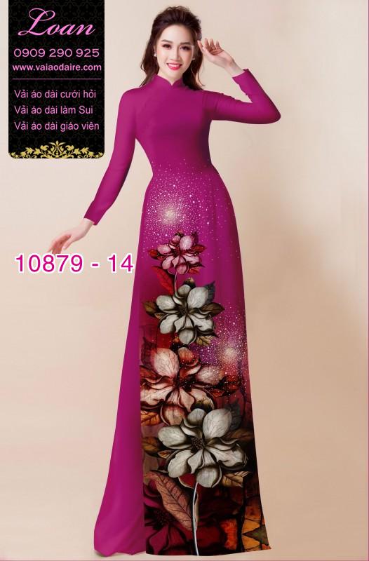 Vải áo dài hoa 3D