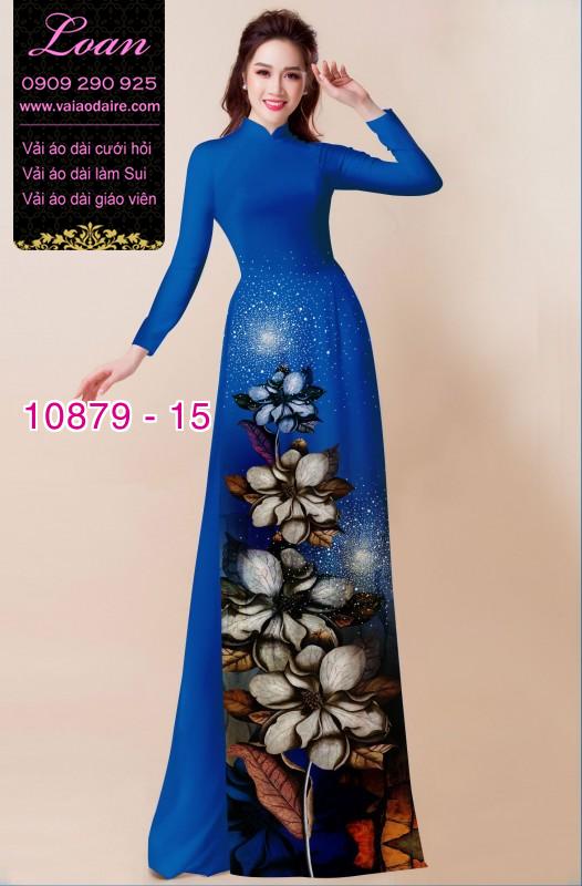Vải áo dài hoa 3D