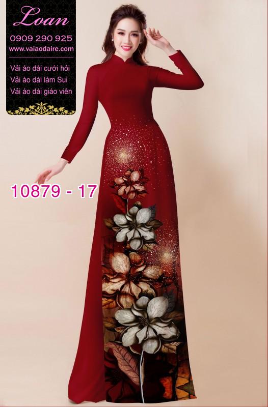 Vải áo dài hoa 3D