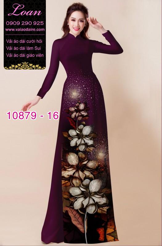 Vải áo dài hoa 3D